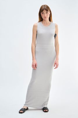 Imagen 1 del producto Vestido Liso Largo Tejido Gris Ash 13407224001113