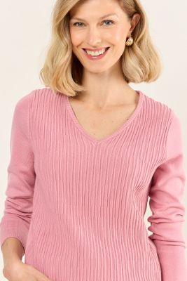 Imagen 2 del producto Tejido Cerrado Escote En V Rosa Ma Griffe 18102126001123