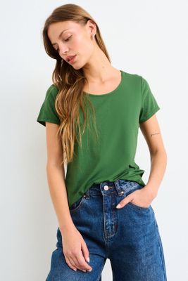 Imagen 1 del producto Polera Manga Corta Lisa Verde Musgo iO 14204225092107