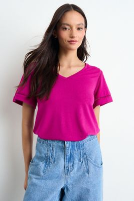 Imagen 2 del producto Polera Lisa Fucsia iO 14220225074116