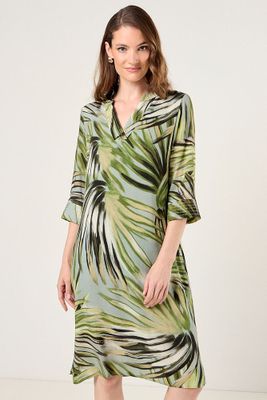 Vestido Viscosa Tunica Verde Militar Ma Griffe 13102225055107