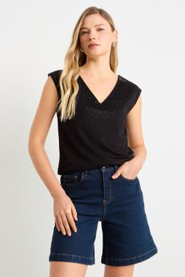 Polera Sin Mangas Negro Ash 14207225006102