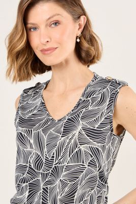 Imagen 1 del producto Polera Estampada De Lycra Azul Ma Griffe 14302225006104