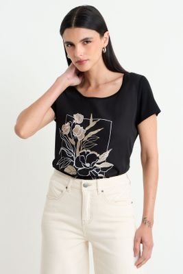 Polera Estampada Negro Ash 14604225072102