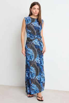 Vestido Largo Sin Mangas Print Negro Ash 13507225006102