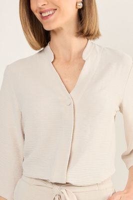 Imagen 2 del producto Blusa Cuello Mao Beige Ma Griffe 14002225011106