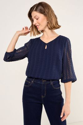 Imagen 2 del producto Blusa Lisa Azul Ma Griffe 14004225032104