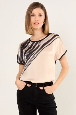 Imagen 1 del producto Polera Manga Corta Beige Ma Griffe 14304125014106