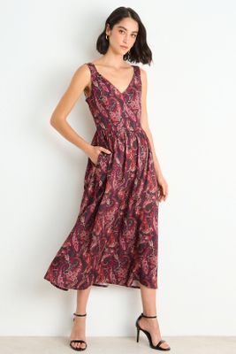 Vestido Fantasia Sin Mangas Burdeos Ash 13507126050112