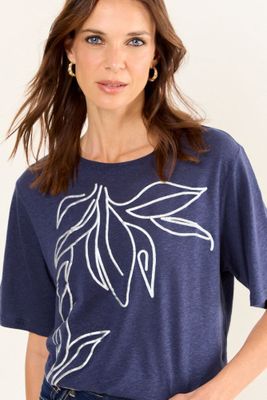 Imagen 2 del producto Polera Estampada Azul Ma Griffe 14604225082104