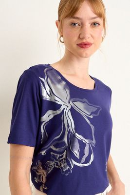 Polera Estampada Azul Ma Griffe 14602225055104