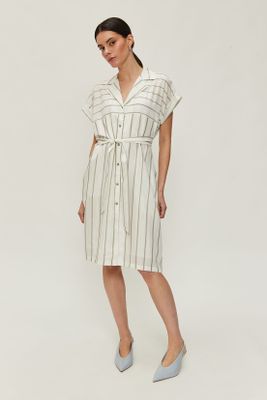 Vestido Camisero Rayas Lurex Blanco Ash 13507224052105