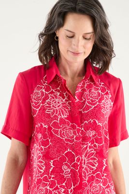 Imagen 2 del producto Blusa Camisera Estampada fucsia Ma Griffe 14102125050116