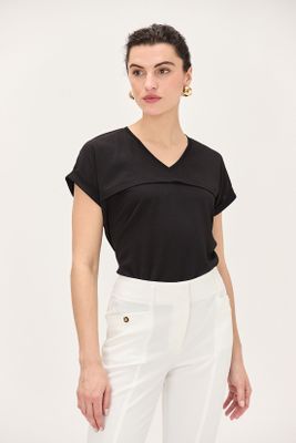 Imagen 1 del producto Polera Doble Tela Lisa Negro Ma Griffe 14202224060102