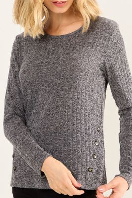 Imagen 2 del producto Polera Rib Melange Gris Ma Griffe 14202126052163