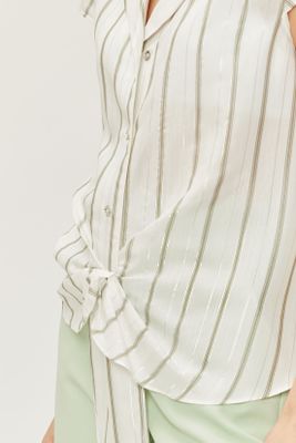 Imagen 2 del producto Blusa Camisera Rayas Lurex Blanco Ash 14107224054105