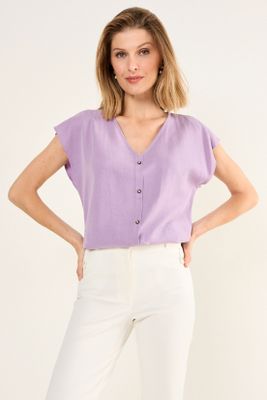 Blusa Escote En V Morado Ma Griffe 14002126001211