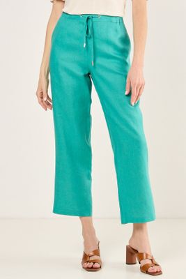 Imagen 2 del producto Pantalon De Lino Recto Verde Ma Griffe 11002225060217