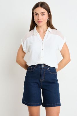 Blusa Camisera Manga Corta Crudo Ash 14007225016105