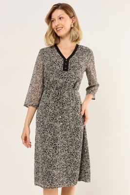 Imagen 2 del producto Vestido Estampado Escote En V Negro Ma Griffe 13102126001102