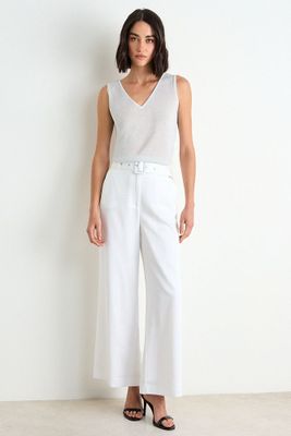 Pantalon Liso Palazzo Forrado Crudo Ash 11007126058105