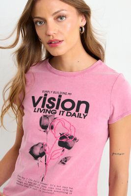 Imagen 2 del producto Polera Estampada Rosa iO 14620126003123