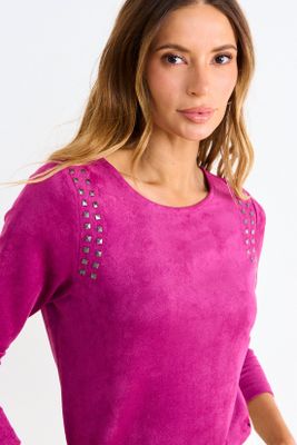 Imagen 2 del producto Polera Suede Manga Larga Morado Ash 14207126051121