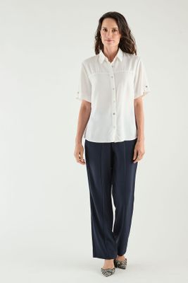 Blusa Camisera Manga Corta Crudo Ma Griffe 14002125051105