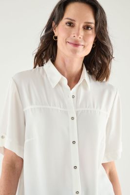 Imagen 2 del producto Blusa Camisera Manga Corta Crudo Ma Griffe 14002125051105