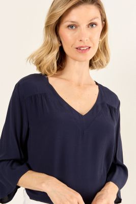 Imagen 2 del producto Blusa Escote V Azul Ma Griffe 14002126056104