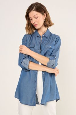 Imagen 1 del producto Blusa Lisa Azul Ma Griffe 14004225080104