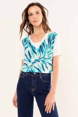 Polera Estampada Doble Tela Crudo Ma Griffe 14602126001105