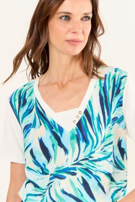 Imagen 2 del producto Polera Estampada Doble Tela Crudo Ma Griffe 14602126001105