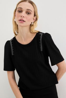 Polera Lisa Manga Corta Negro Ash 14207125055102
