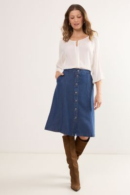 Imagen 1 del producto Falda Lisa Azul Ma Griffe 12002225002104