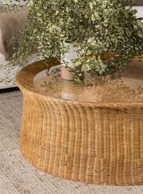 Mesa Rattan 100Cm Café Amoblé