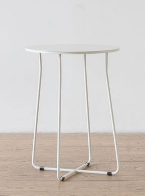 Mesa Lateral Marchena Circular Metal Blanca V