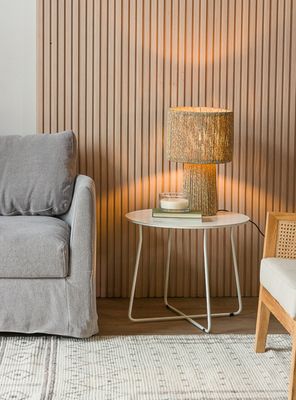 Mesa Lateral Marchena Circular Metal Blanca V