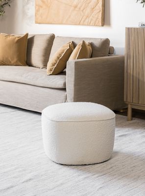 Imagen 1 del producto Pouf Lazario Boucle Blanco Amoblé