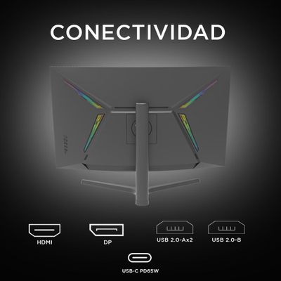 Imagen 2 del producto Monitor Gamer Curvo Caixun 32"" QHD VA 1500R 165Hz HDMI DP USB 1ms C32C3Q