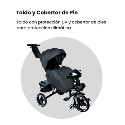 Imagen 2 del producto Triciclo Trike Plus Con Cobertor Negro Rs 4090 Multietapas Cobertor Multietapas