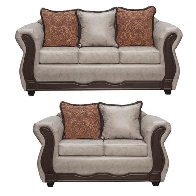 Juego de Living 3 2 Sofia PU Crema