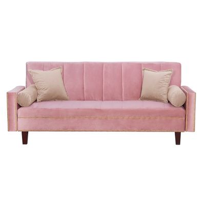 Futon Sofa Cama Vanguardia 200 x110 Rosa - Gris