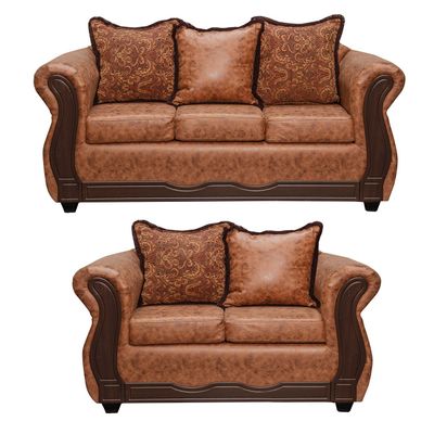 Juego de Living 3 2 Sofia PU Terracota