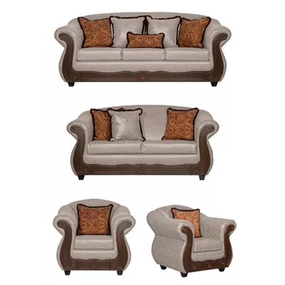 Juego de Living 3 2 1 1 Estambul Crema