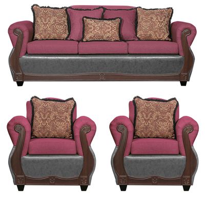 Imagen 1 del producto Juego de Living 3 1 1 Gran Columbia Burdeo Gris