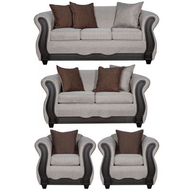 Juego de Living 3 2 1 1 Barcelona Beige