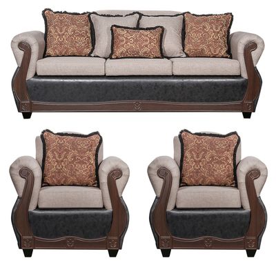 Juego de Living 3 1 1 Gran Columbia Beige Negro