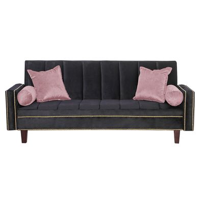 Imagen 1 del producto Futon Sofa Cama Vanguardia 200 x110 Negro - Rosa