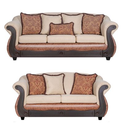 Juego de Living 3 2 Ashly Beige Terracota